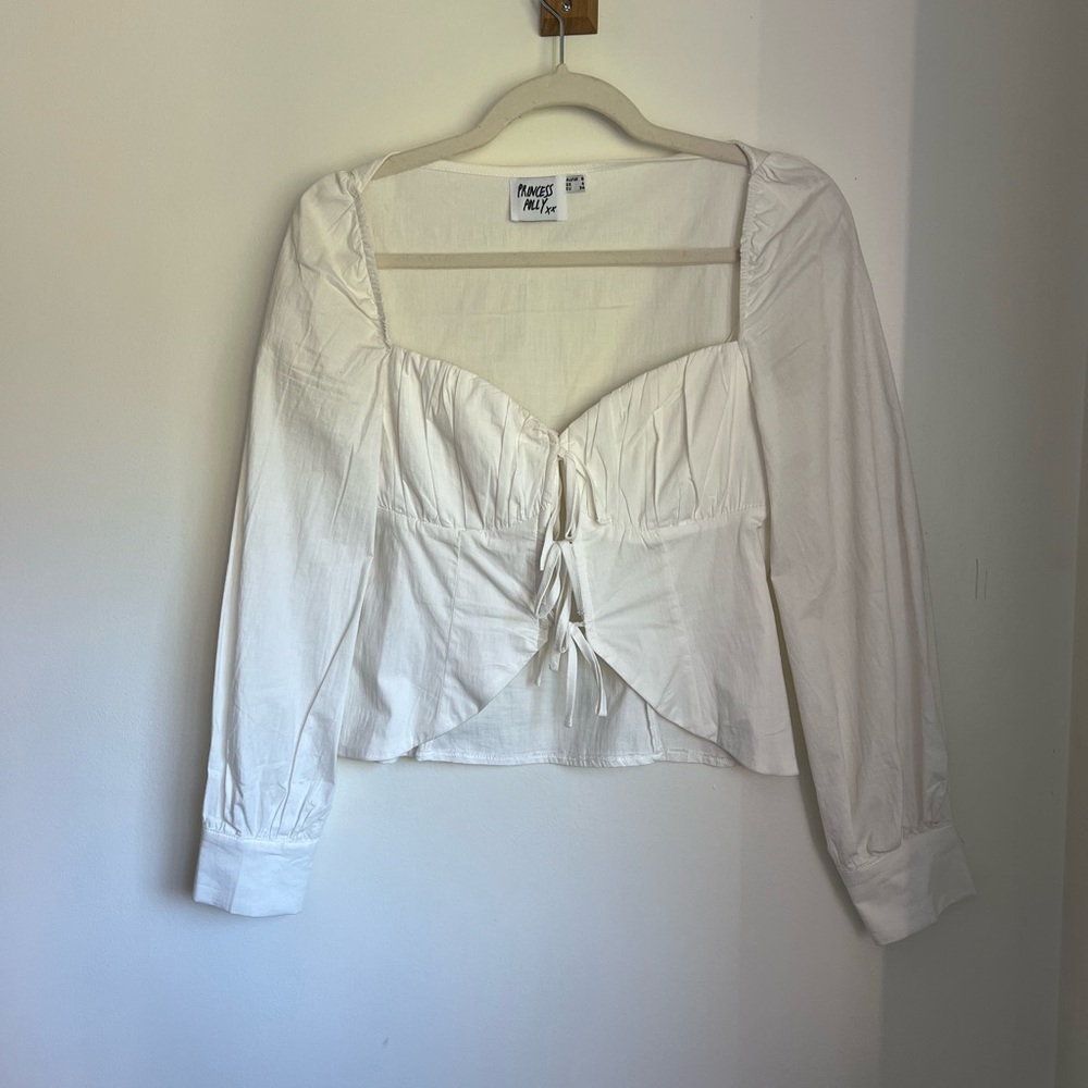 Princess Polly Long Sleeve White Top